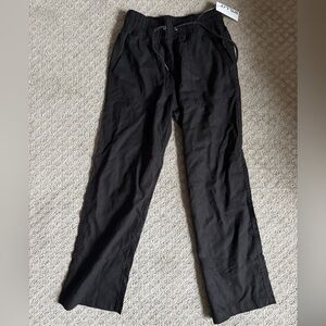 Men's Linen/Cotton Blend Black Pants